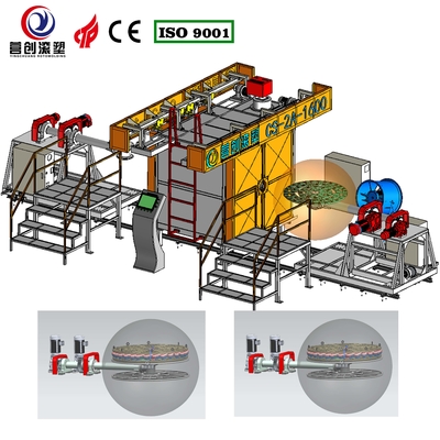 Automatische shuttle rotomolding machine met PLC-besturing