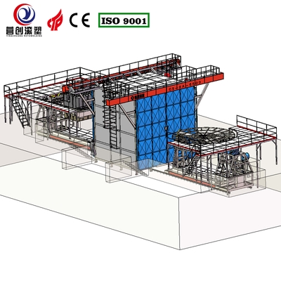 Koelstand Luchtkoeling Shuttle Rotomoulding Machines voor aangepaste elektrolyt energieopslag tank